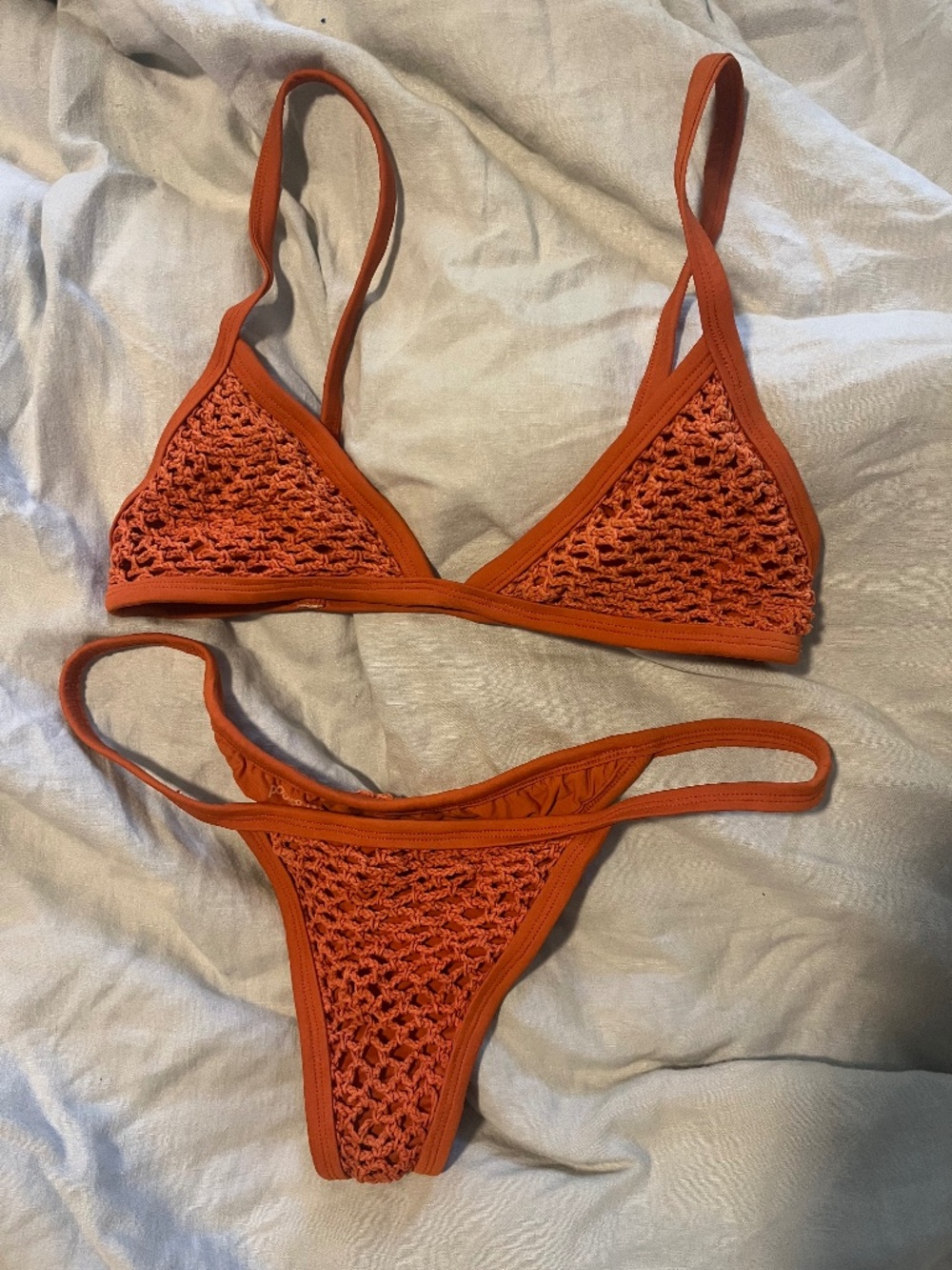 Posh Pua Crochet Bikini Set in Copper- Size L